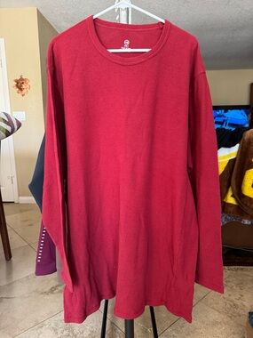 Basic Long Sleeve Thermal Shirt - Red
